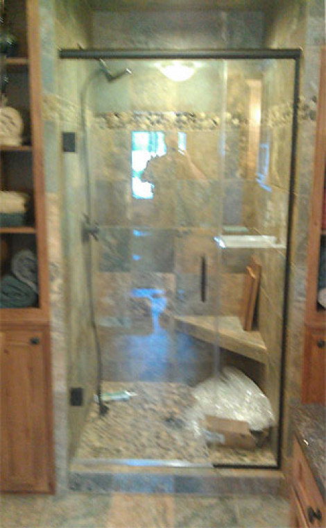 Custom heavy glass shower