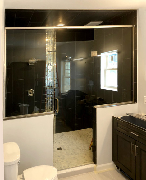 Custom height glass shower door