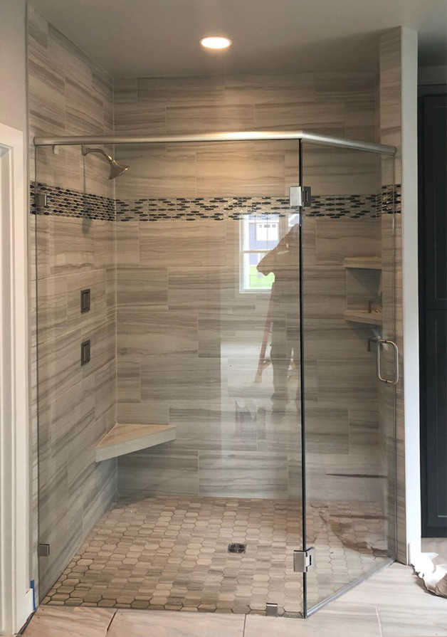 angled shower enclosure - Waunakee Parade of Homes 2019