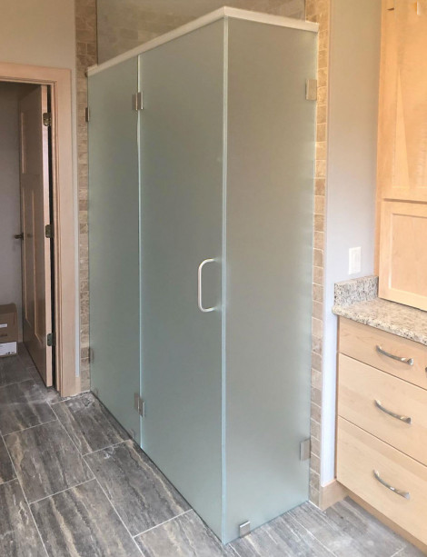 Custom frosted glass shower