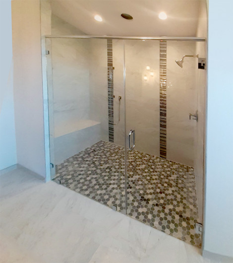Custom shower – extra wide doors