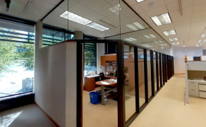 Custom office partition glass hush enclosure