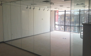 Glass wall in office space